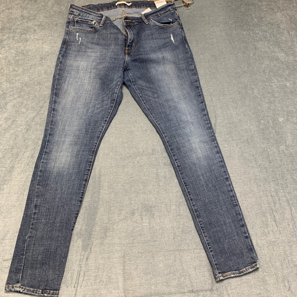 Levi's 711 Skinny Jeans Womens 32x30 Blue Denim Distressed Medium Wash Outdoor